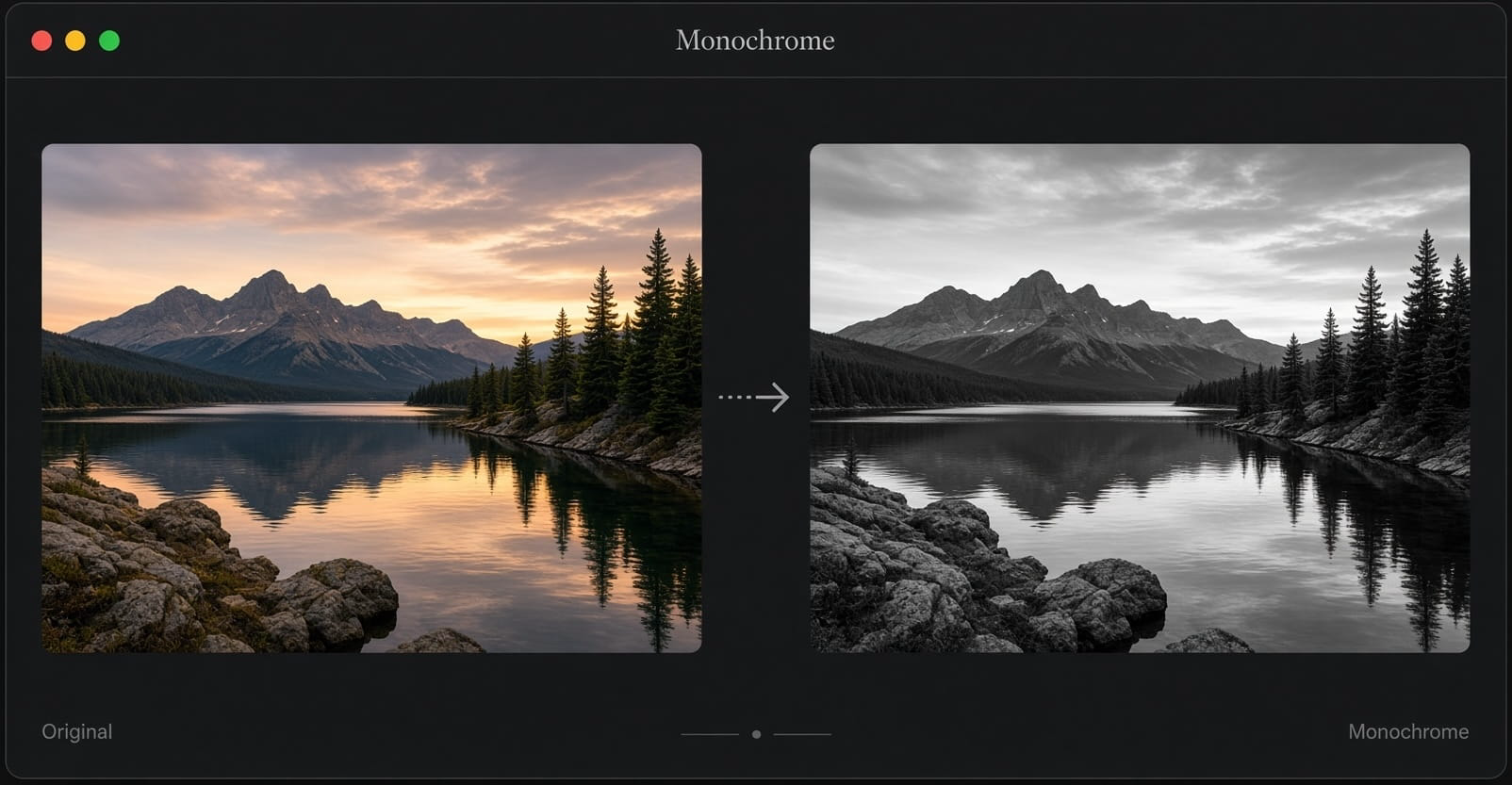 Monochrome photo conversion on macOS